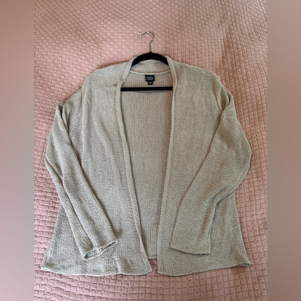 Eileen Fisher 100% Silk Cardigan Style is Meryl in Women’s Size Medium